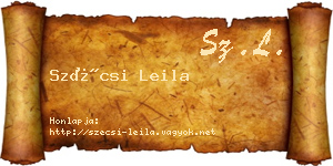 Szécsi Leila névjegykártya